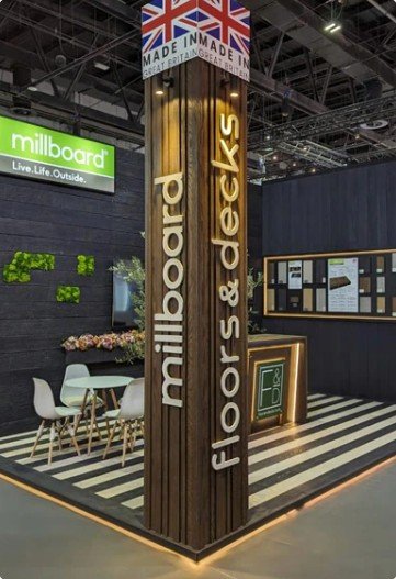 Millboard exhibition stand, United Kingdom